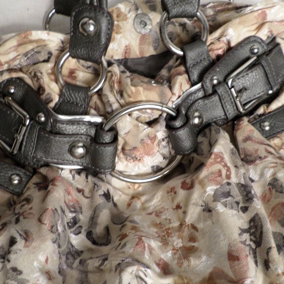 Wilsons Leather Floral Fabric Medium Sz Shoulder Bag - Picture 12 of 12